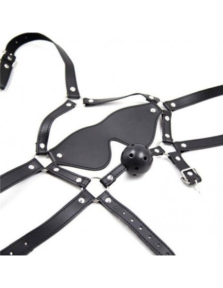 Maska BDSM na Oczy z Kneblem - Kneble do ust - 4