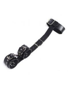 Uprząż BDSM Easy Back Cuffs+Collar Restraint (Nero) - Uprzęże BDSM - 1