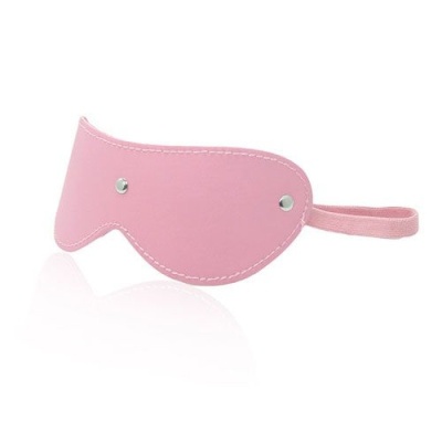Opaska na oczy Blindfold Mask różowa – syntetyczna skóra - 1 2