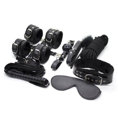 Zestaw do bondage Top Bondage Kit – czarny, 10-elementowy - 1