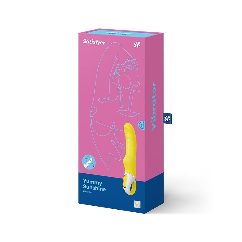 Wibrator Satisfyer Vibes Yummy Sunshine - prążkowana struktura, zakrzywiona główka, 3,8 cm średnicy i 22,5 cm długości - 2