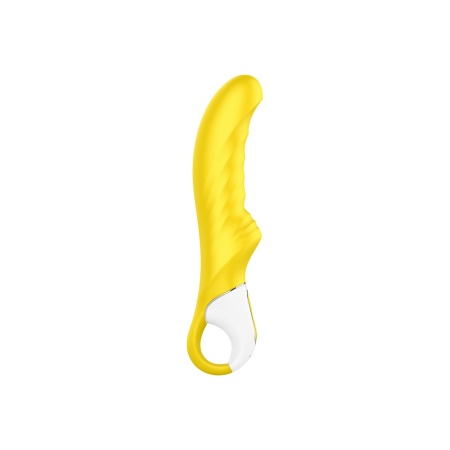 Wibrator Satisfyer Vibes Yummy Sunshine - prążkowana struktura, zakrzywiona główka, 3,8 cm średnicy i 22,5 cm długości - 3