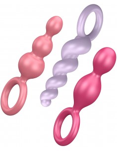 Zestaw korków analnych Satisfyer Plugs Colored (Set Of 3) - Kulki analne, koraliki analne - 1