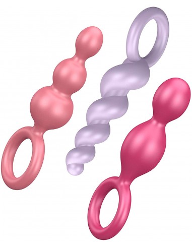 Zestaw korków analnych Satisfyer Plugs Colored (Set Of 3) - Kulki analne, koraliki analne - 1