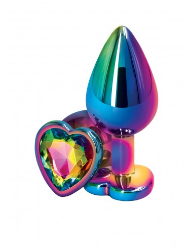 Korek analny Butt Plug Rear Assets Heart Tęczowy M - Korki analne stalowe - 1
