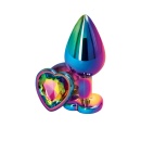 Korek analny Rear Assets Heart M z chromowanego aluminium i kryształkiem, 8,2 cm - 1