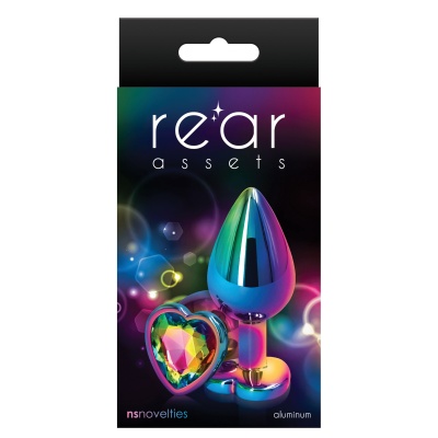 Korek analny Rear Assets Heart M z chromowanego aluminium i kryształkiem, 8,2 cm - 1 2