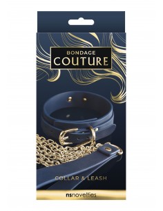 Obroża Ze Smyczą Bondage Couture Collar / Leash - Chokery, obroże i smycze - 1 2