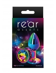 Korek analny Butt Plug Rear Assets Tęczowy S - Korki analne stalowe - 1 2