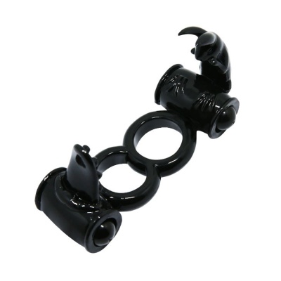 Podwójny pierścień wibracyjny Sweet Ring Double Vibration z dwoma wibratorami, 15 cm - 1