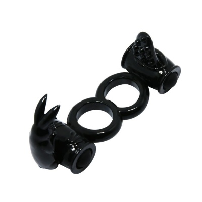 Podwójny pierścień wibracyjny Sweet Ring Double Vibration z dwoma wibratorami, 15 cm - 1 2