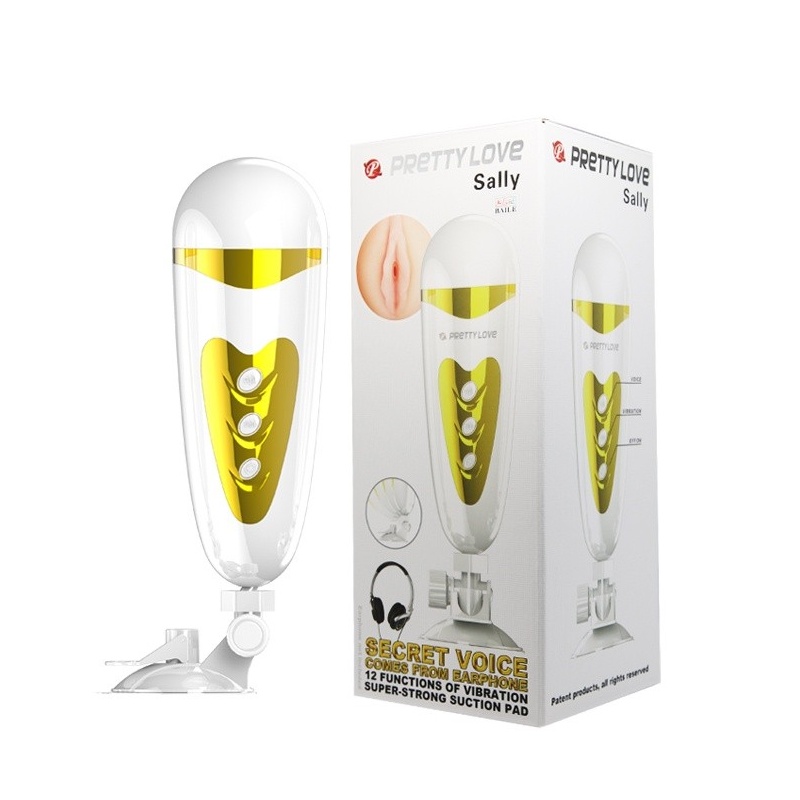 Masturbator wibracyjny Sally z regulowaną przyssawką, 23 cm - 9