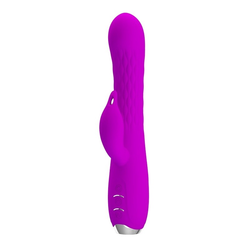 Wibrator Molly z rotacyjnym wałkiem i stymulatorem łechtaczki, 20,5 cm - 1
