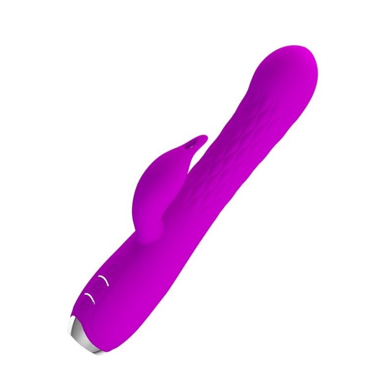 Wibrator Molly z rotacyjnym wałkiem i stymulatorem łechtaczki, 20,5 cm - 2