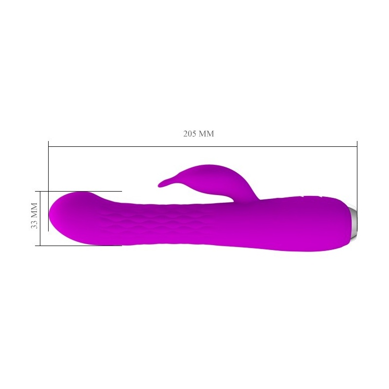 Wibrator Molly z rotacyjnym wałkiem i stymulatorem łechtaczki, 20,5 cm - 5