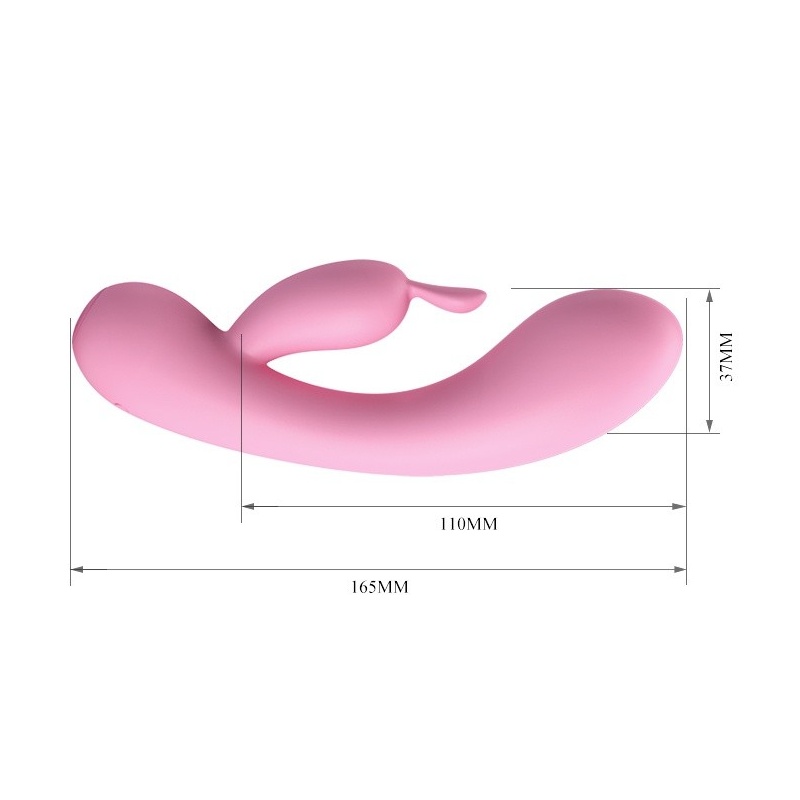 Silikonowy wibrator króliczek Hugo 16,5 cm z 12 funkcjami wibracji - 3