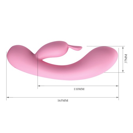 Silikonowy wibrator króliczek Hugo 16,5 cm z 12 funkcjami wibracji - 3