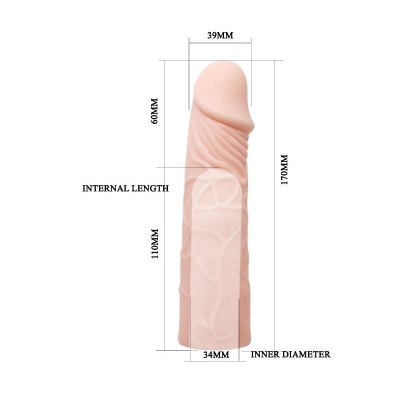 Nakładka na penisa Big Man z wkładką wydłużającą, 17 cm - 4