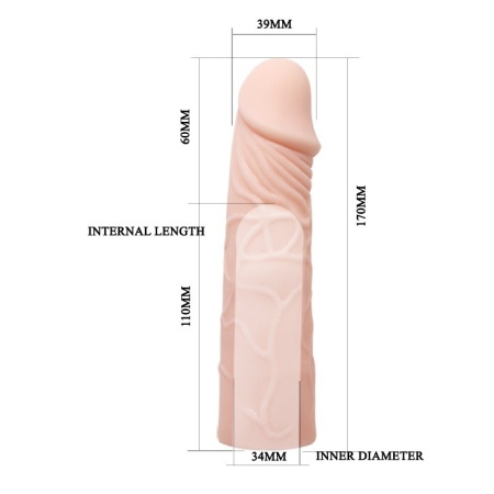 Nakładka na penisa Big Man z wkładką wydłużającą, 17 cm - 4