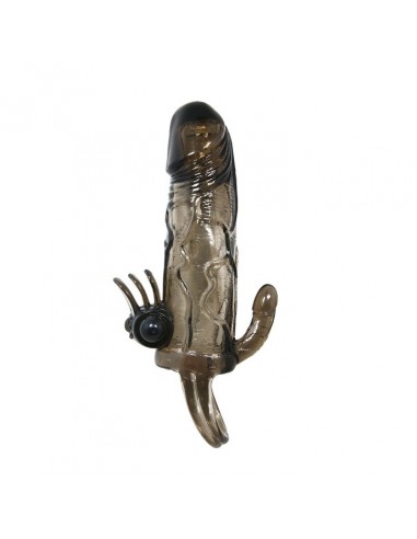 Wibrująca Nakładka Na Penisa - Brave Man Smoke 6,69" - Przedłużki i nakładki na penisa - 1