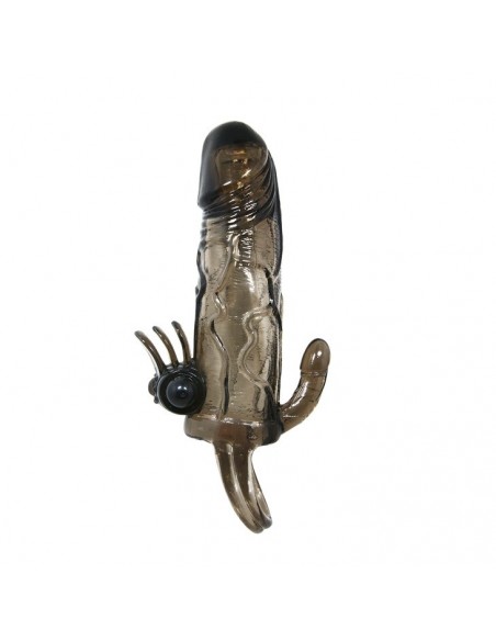 Wibrująca Nakładka Na Penisa - Brave Man Smoke 6,69" - Przedłużki i nakładki na penisa - 1