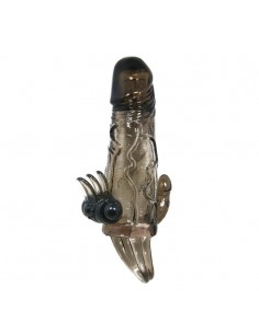 Wibrująca Nakładka Na Penisa - Brave Man Smoke 6,69" - Przedłużki i nakładki na penisa - 1 2