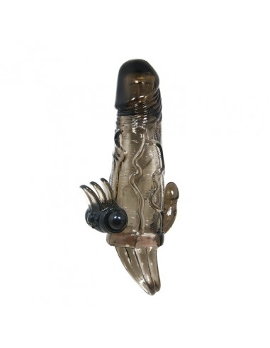 Wibrująca Nakładka Na Penisa - Brave Man Smoke 6,69" - Przedłużki i nakładki na penisa - 2