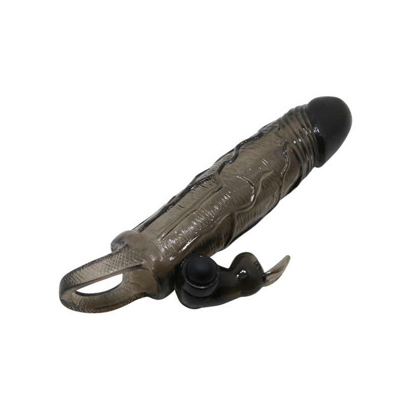 Nakładka na penisa Brave Man Smoke z wibracjami 15 cm - 2
