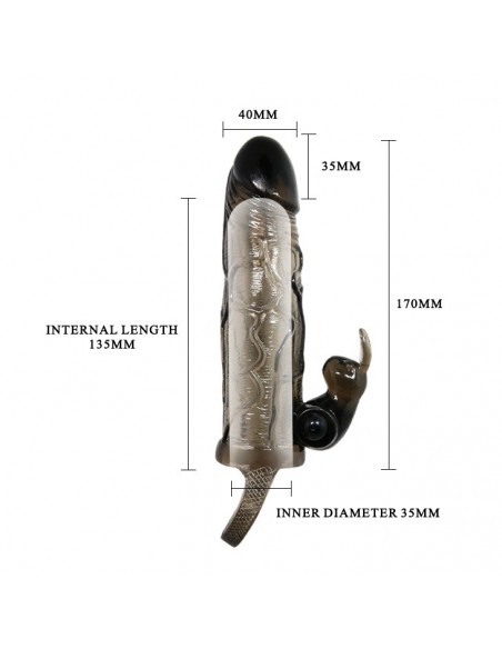 Wibrująca Nakładka Na Penisa - Brave Man Smoke 5,91" - Przedłużki i nakładki na penisa - 3