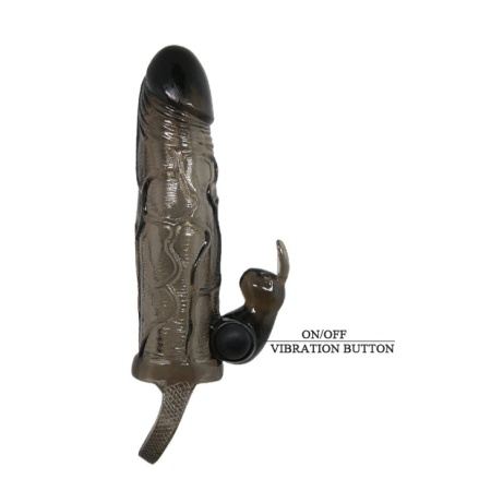 Nakładka na penisa Brave Man Smoke z wibracjami 15 cm - 4