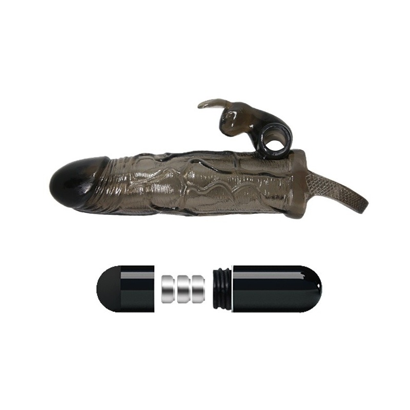 Nakładka na penisa Brave Man Smoke z wibracjami 15 cm - 5