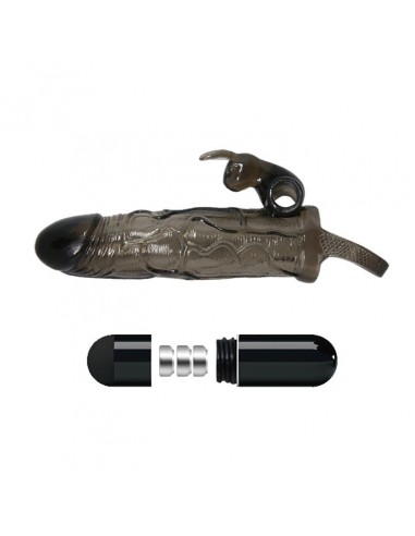 Wibrująca Nakładka Na Penisa - Brave Man Smoke 5,91" - Przedłużki i nakładki na penisa - 5