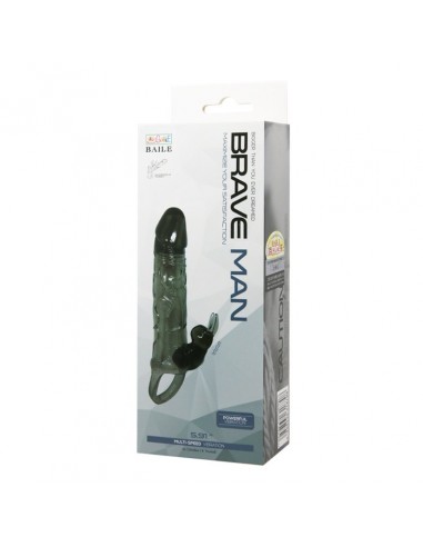 Wibrująca Nakładka Na Penisa - Brave Man Smoke 5,91" - Przedłużki i nakładki na penisa - 7