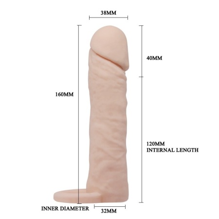 Nakładka Penis Sleeve Medium - przedłużenie 4 cm, długość 16 cm - 5