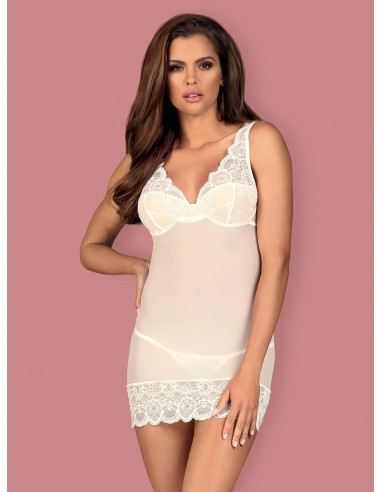 Bielizna Nocna 853-Che-2 Koszulka I Stringi Biała  S/M - Koszule nocne - 3