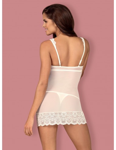 Bielizna Nocna 853-Che-2 Koszulka I Stringi Biała  S/M - Koszule nocne - 4