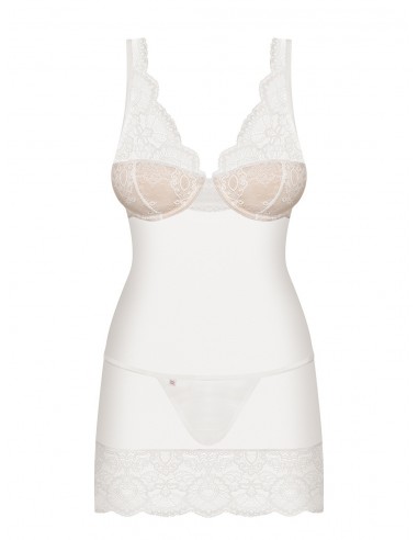 Bielizna Nocna 853-Che-2 Koszulka I Stringi Biała  S/M - Koszule nocne - 5