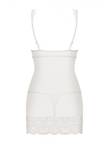 Bielizna Nocna 853-Che-2 Koszulka I Stringi Biała  S/M - Koszule nocne - 6