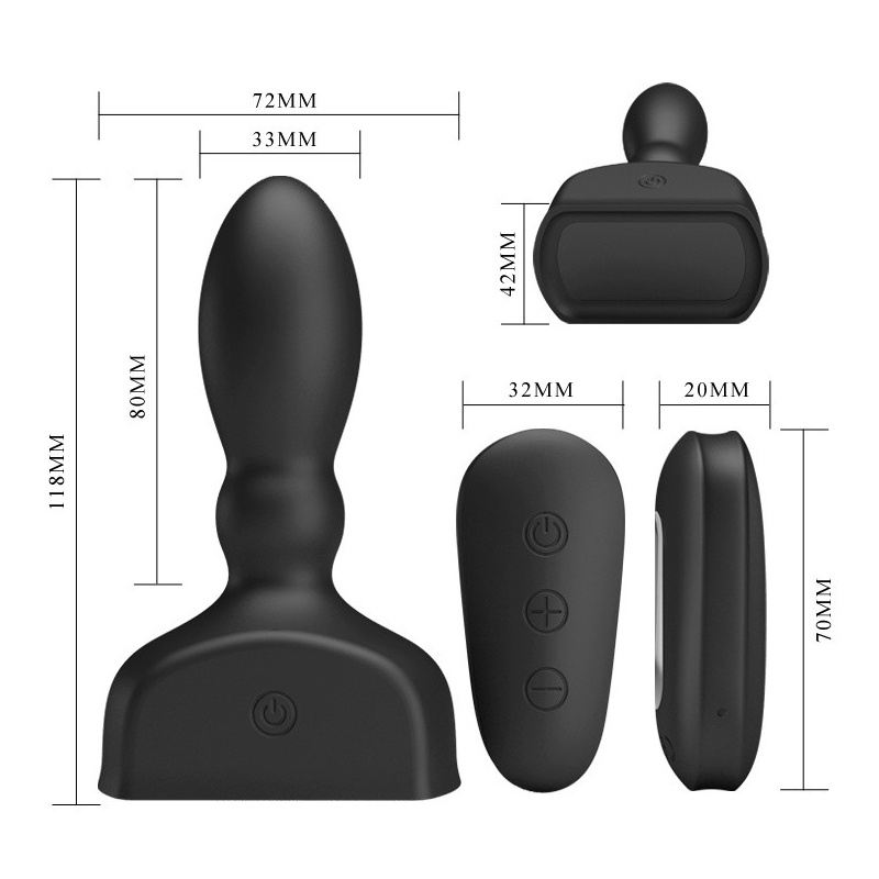 Nadmuchiwany stymulator prostaty Harriet z wibracjami, 12 cm - 3