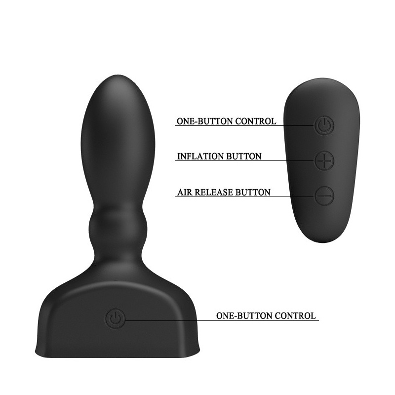 Nadmuchiwany stymulator prostaty Harriet z wibracjami, 12 cm - 4