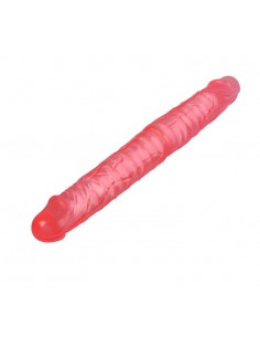 Podwójne dildo BAILE Double Dong 36 cm Czerwone - Dilda żelowe - 1 2