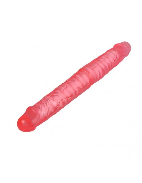 Podwójne dildo BAILE Double Dong 36 cm Czerwone - Dilda żelowe - 2