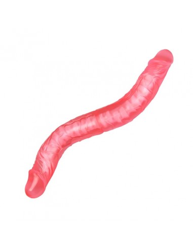 Podwójne dildo BAILE Double Dong 36 cm Czerwone - Dilda żelowe - 4