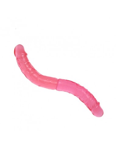 Podwójne dildo BAILE Double Dong 36 cm Różowe - Dilda żelowe - 4