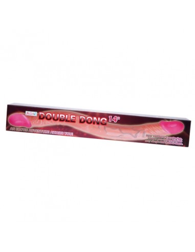 Podwójne dildo BAILE Double Dong 36 cm Różowe - Dilda żelowe - 6