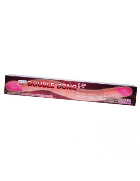 Podwójne dildo BAILE Double Dong 36 cm Różowe - Dilda żelowe - 6
