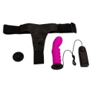 Wibrator strap-on ULTRA HARNESS Vibration z zagiętą główką i pilotem - długość całkowita 15,5 cm - 4