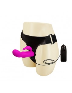 Strapon Z Wibracjami Baile Ultra Harness Double Vibration - Strap-ony, dilda na pasku z wibracją - 1 2