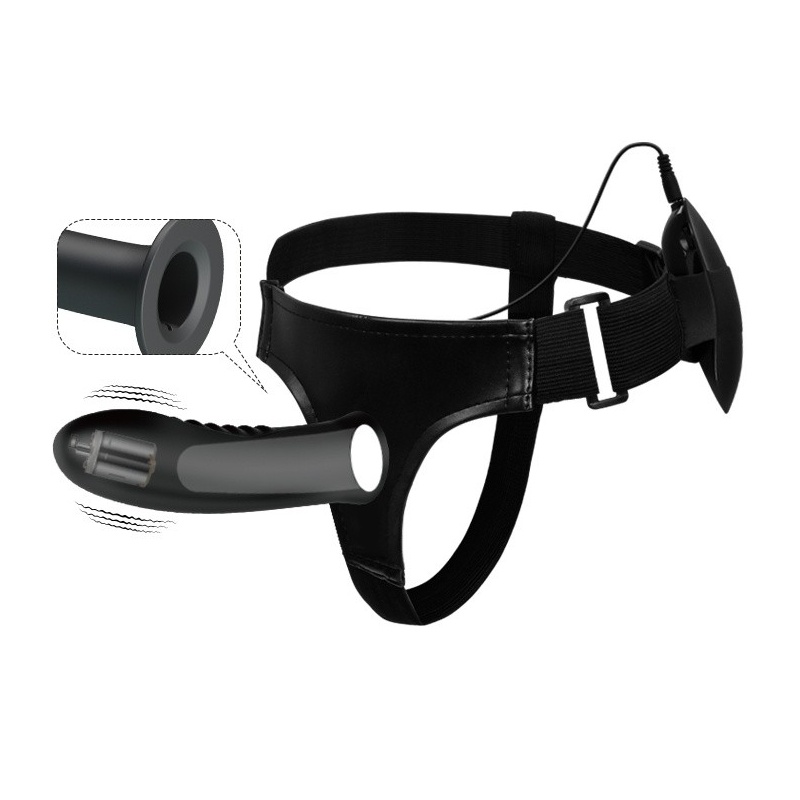 Strap-on MYRON Vibration z regulowanymi szelkami - 18,3 cm - 4
