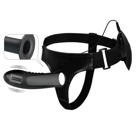 Strap-on MYRON Vibration z regulowanymi szelkami - 18,3 cm - 4